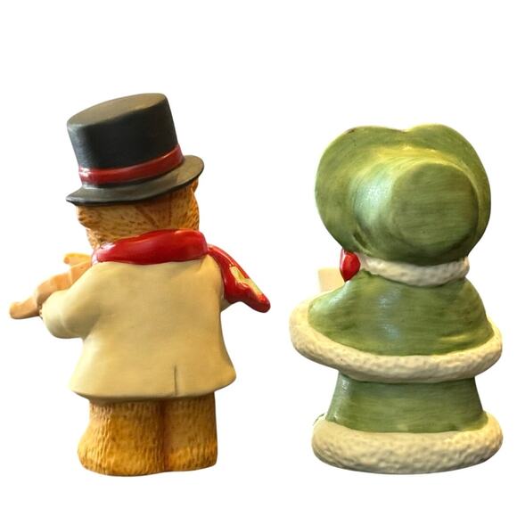 Vintage 1983 Enesco Lucy and Me Teddy Bear Christmas Caroler Set, Figurines - Picture 2 of 3